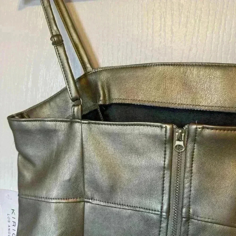 Kirious Los Angeles womens dress Medium pewter metallic mini basic cocktail - Picture 4 of 7